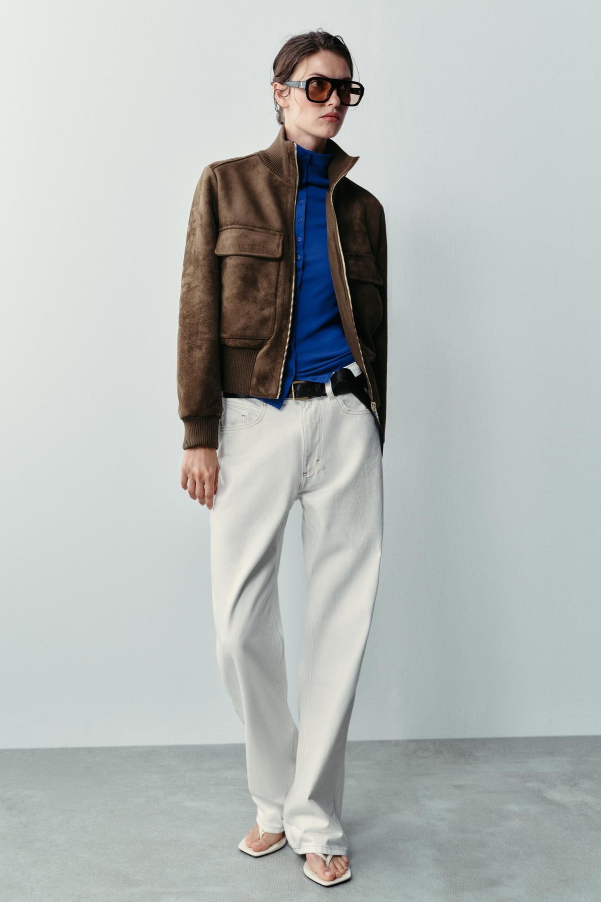 Bailara — Camille Faux Suede Bomber.