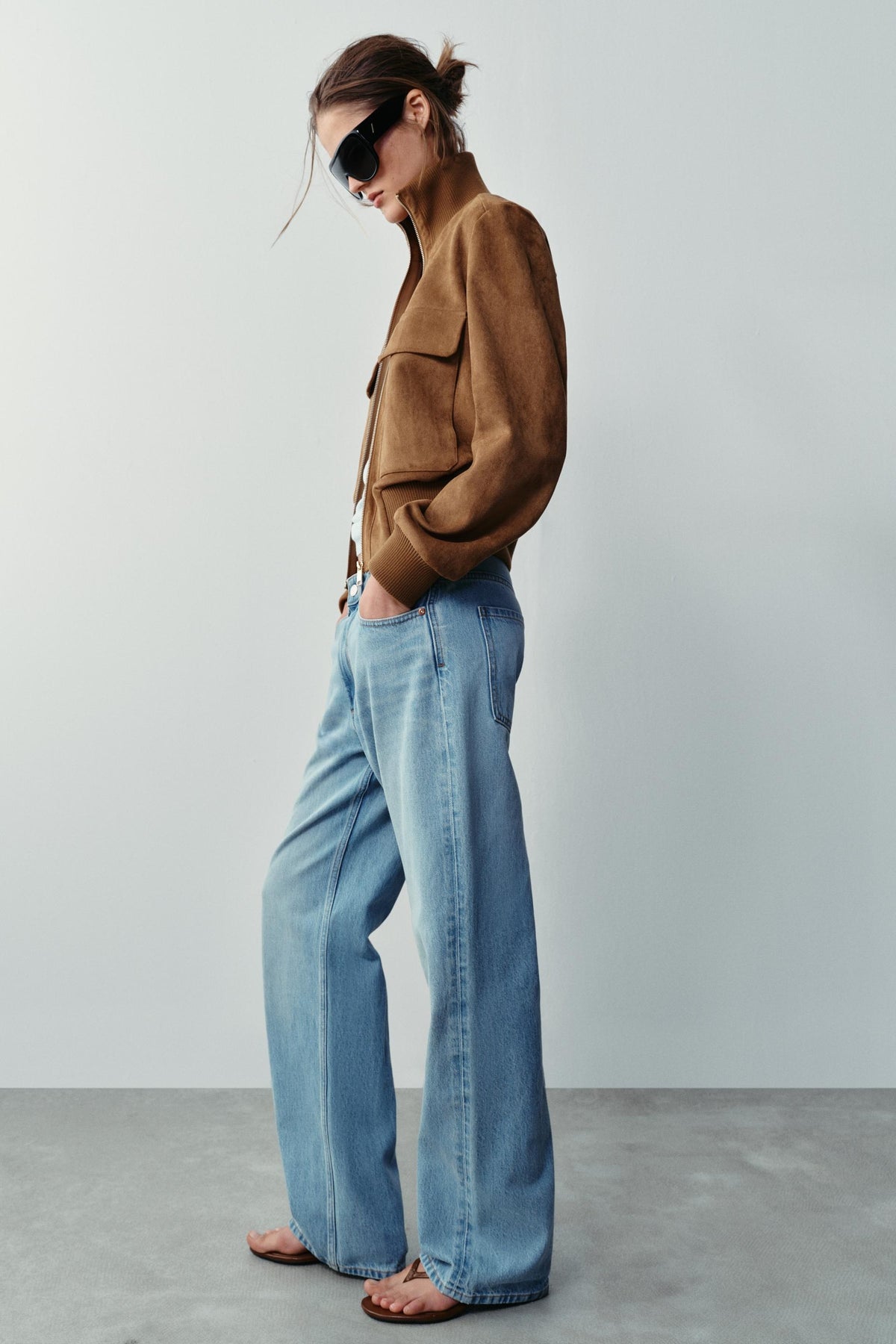 Bailara — Camille Faux Suede Bomber.