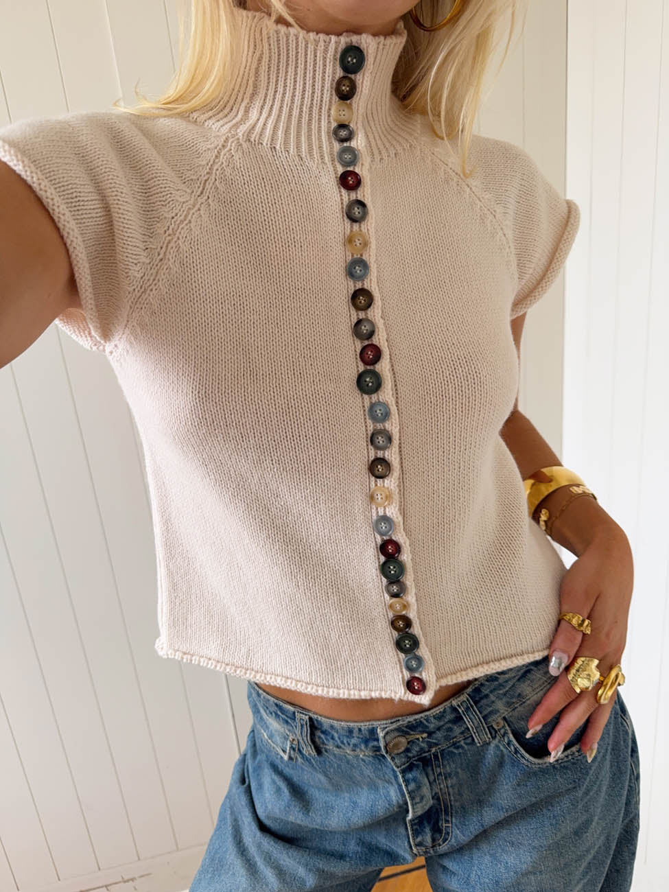 Bailara — Oriane Button Knit Top