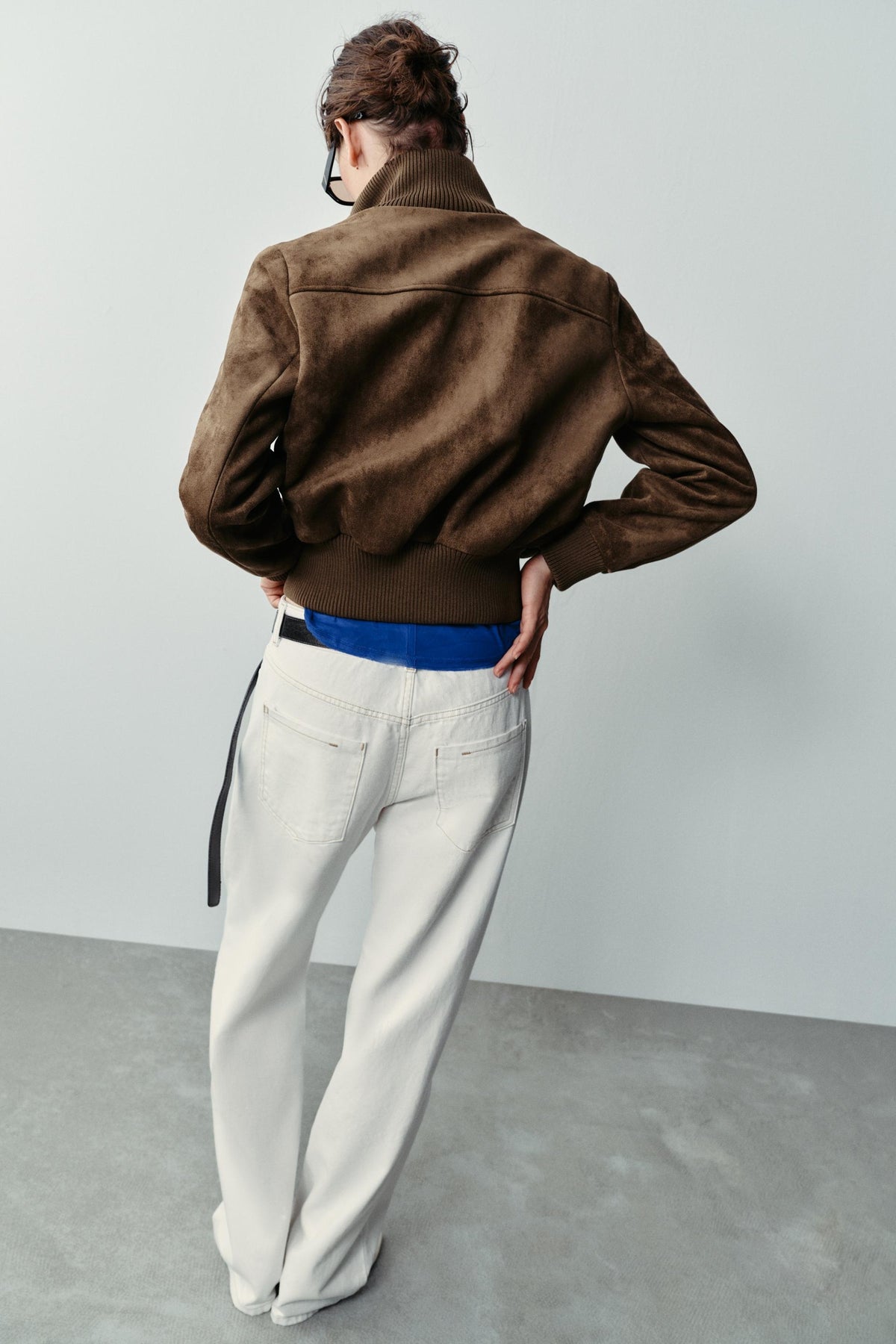 Bailara — Camille Faux Suede Bomber.